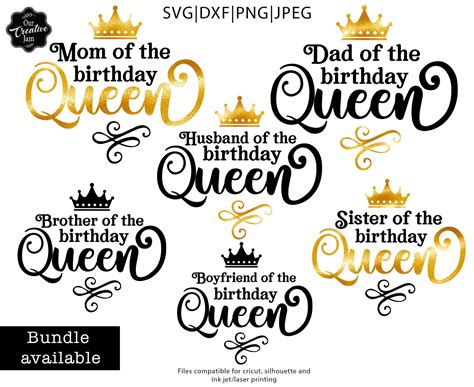 Son Of The Birthday Queen Svg Daughter Of The Birthday Queen Etsy