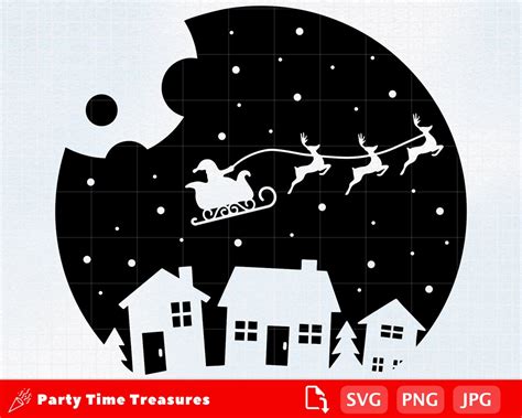 Christmas Scene SVG Merry Christmas Svg Christmas Clipart - Etsy