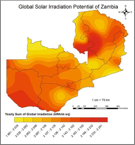 Annual Total Global Solar Radiation Intensity Mwanza Et Al 2016a