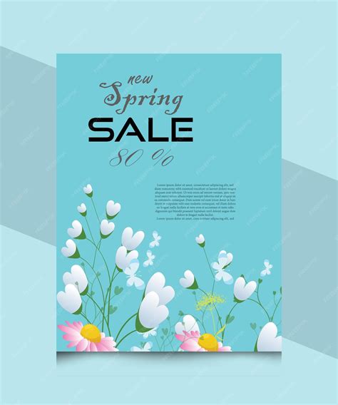 Premium Vector Print Spring Flyer Design Template
