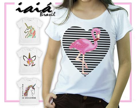 Camiseta Feminina Iai Brasil Flamingo Elo