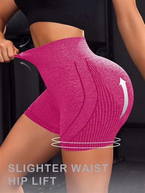 Seamless High Stretch Scrunch Butt Wideband Waist Sports Shorts Shein Usa