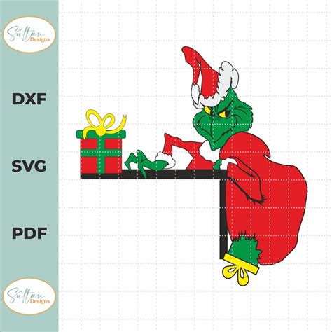 Merry Christmas Svg Laser Cut File Christmas Door Hanger Svg Santa