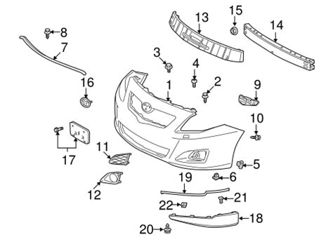 bumper components front   toyota corolla toyota parts center