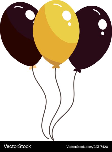 Black and yellow balloons Royalty Free Vector Image