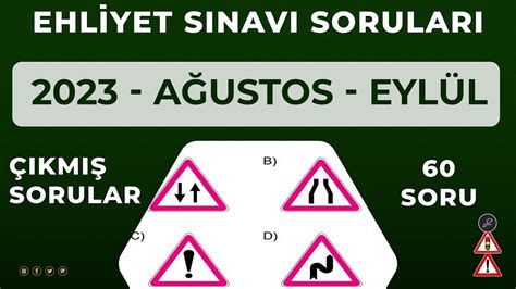 Sınav Kazandıran Sorular Ağustos 2023 Ehliyet Sınav Soruları Çöz