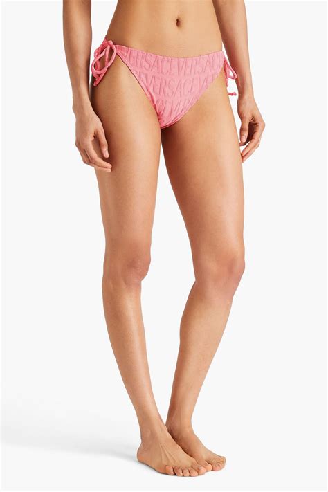 VERSACE Dua Lipa Flocked Stretch Terry Mid Rise Bikini Briefs THE