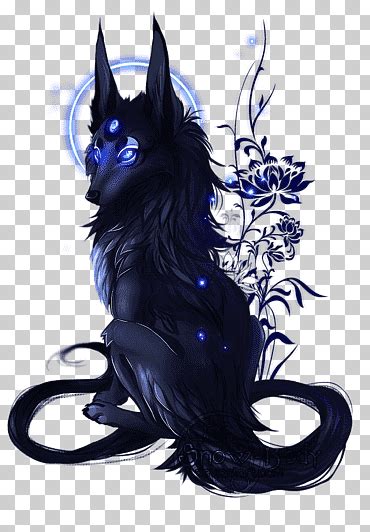 Black Wolf Illustration Dog Arctic Wolf Drawing Anime Wolf Blue