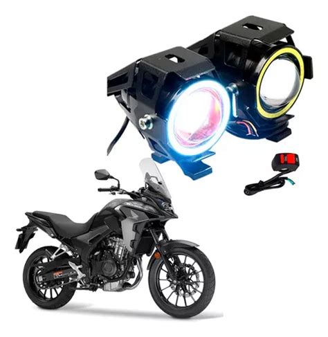 Par Farol Milha Moto Cb500x 2021 Angel Eye U7 Mini MercadoLivre