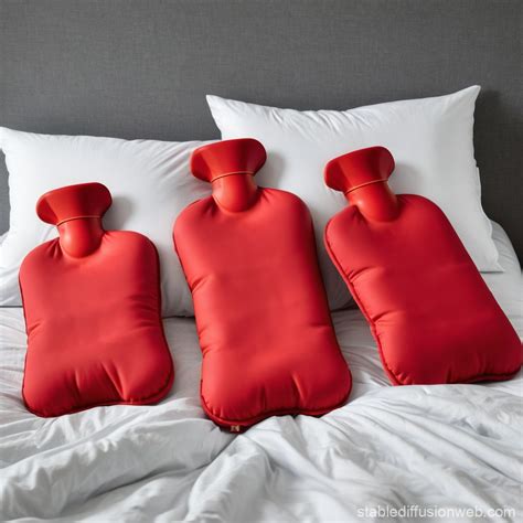 Hot Water Bottle Arrangement On Bed Stable Diffusion Online