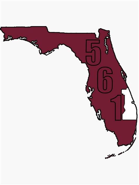 Area Code 561 Florida 561 West Palm Beach Fl Hometown Sticker For