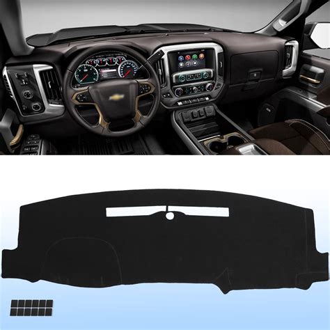 Auqdd Dashboard Dash Cover Flannel Dash Mat Custom Compatible With 2014 2018 Chevrolet Silverado