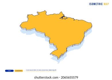 Isometric Map Of Brazil Simple 3d Map Vector Illustration Eps 10