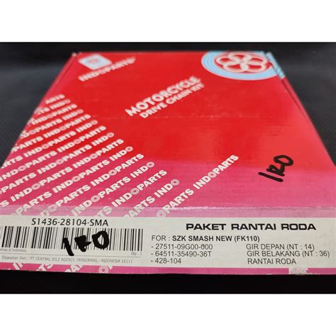 Jual Paket Rantai Roda Drive Chain Kit Gear Set Indoparts Suzuki Smash