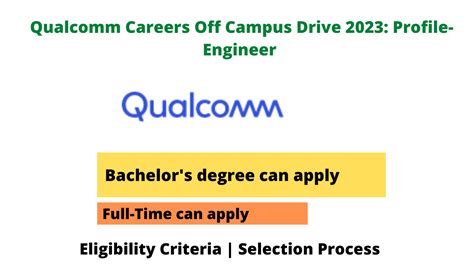 Qualcomm Careers Off Campus Drive 2023: Profile-Engineer – Seekajob