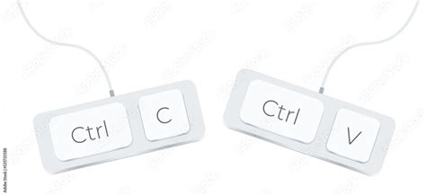 Keyboard keys Ctrl C and Ctrl V, copy and paste the key shortcuts ...