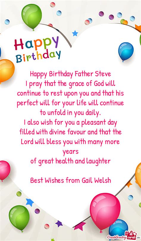 Happy Birthday Father Steve Free Cards