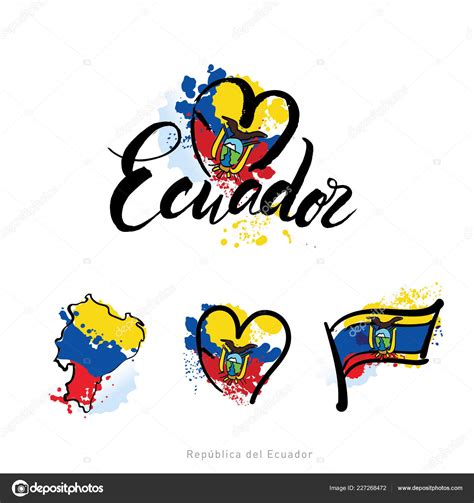 Vector logo for Ecuador country, fridge magnet with ecuadorian flag ...