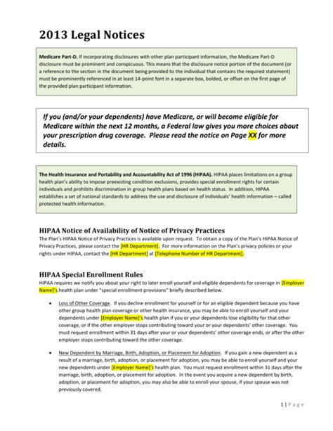 Medicare Part D Annual Notice Creditable Coverage