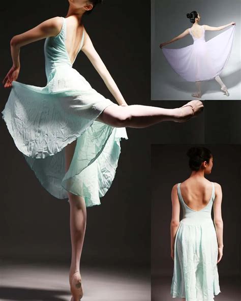 Adult Contemporary Ballet Dance Attached Leotard Chiffon Elegant