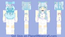 Blue cat girl Minecraft Skin