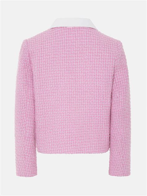 Straight Cut Tweed Jacket With Contrasting Collar Lichi Online Fashion Store