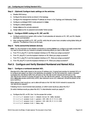 Fillable Online Lab Configuring And Verifying Standard Acls Fax Email