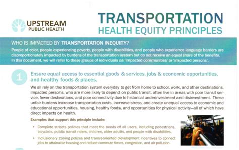 Transportation Health Equity Principles Safe Routes Partnership