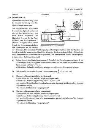 Maschinendynamik Ws Klausur Aufgabe Auswuchten Starrer