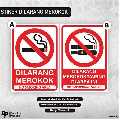 Jual Stiker Dilarang Merokok Stiker No Smoking Area Stiker Dilarang