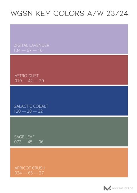 Wgsn Key Colors A W Feat Coloro Fall Color Trend Color Trends