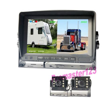 2x AHD 1080P Car Reversing Camera 7 IPS Rear View DVR Monitor System