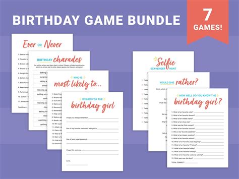 Birthday Games for Tweens Birthday Games for Her How Well Do You Know ...