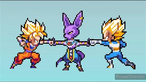 Thank You Akira Toriyama♥️ Goku And Vegeta Vs Beerus Sticknodes Sprite Animation Youtube