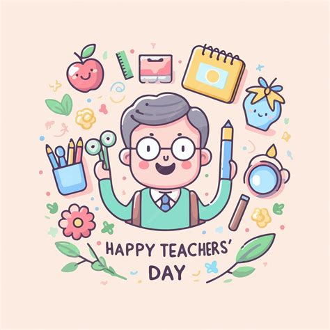 Happy Teachers Day Celebration Background Vector Illustration Premium