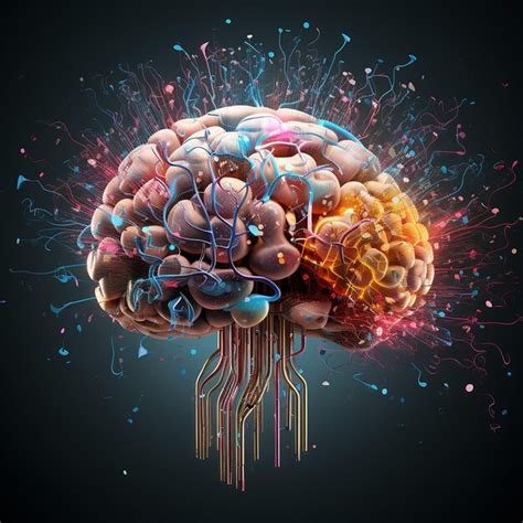 Concept Art Of A Human Brain Exploding With Knowledge Premium Ai