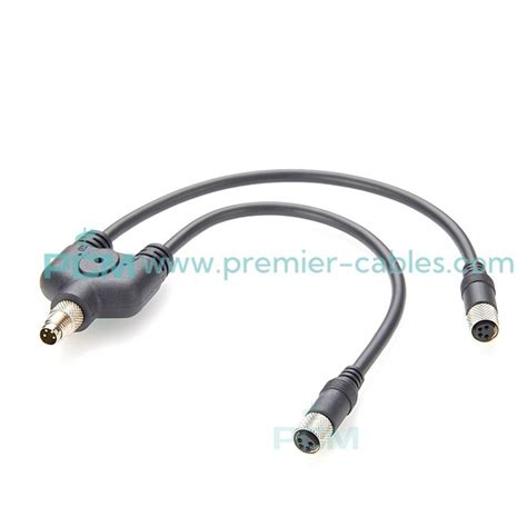 China M8 Y Type Splitter Cable 4 Pin A Code Male To Two Female Plug