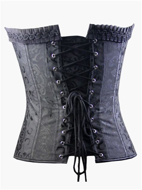 Corset Noir Overbust à Lacet Femmes Taille Entraîneur Lingerie Sexy Notte Milanoo
