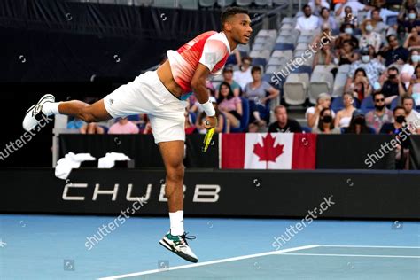 Felix Augeraliassime Canada Serves Daniel Evans Editorial Stock Photo