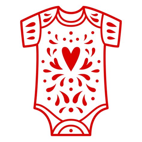 Diseño Png Y Svg De Body Rojo Para Bebé Con Un Corazón Para Camisetas