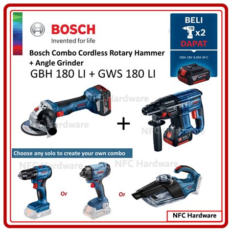 BOSCH COMBO 18V GBH 180 LI GWS 180 LI GSR 185 LI GAS 18V 1 GDR