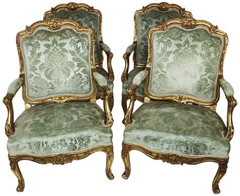 A Fine Set Of Four French Th Century Louis Xv Rococo Style Giltwood