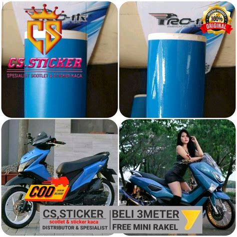 Jual STIKER SKOTLET MOTOR WARNA BIRU DOFF STIKER GLOSY PRO FIX