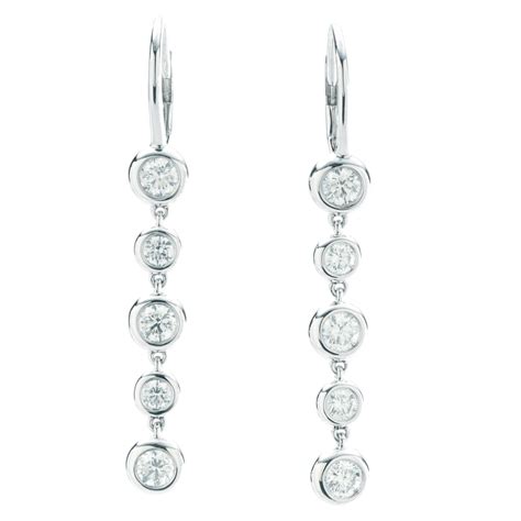 Diamond Droplet Bubble Style Bezel Set Earrings New York Jewelers Chicago