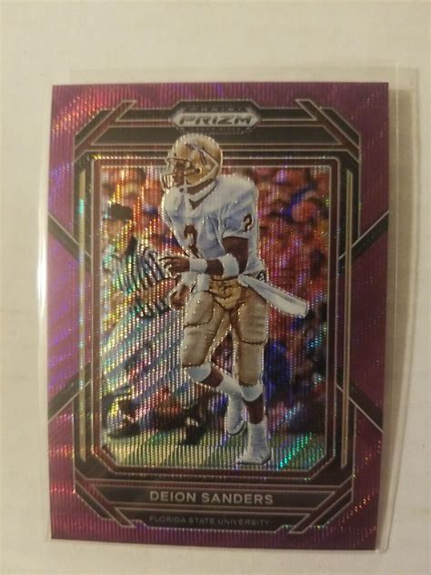 Panini Prizm Draft Picks Deion Sanders Purple Wave Ebay