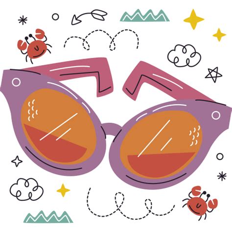 Sunglasses Doodle Hand Drawn Flat Sticker Freepik