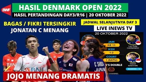 Hasil Denmark Open Hari Ini Day Jojo Ke R Bakri Kalah Victor