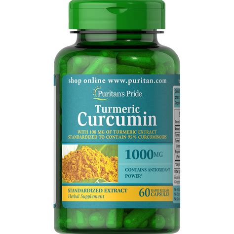 Puritans Pride Turmeric Curcumin 1000 Mg Herbal Supplement With