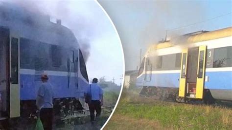 Panică într un tren de pasageri din R Moldova Locomotiva a luat foc