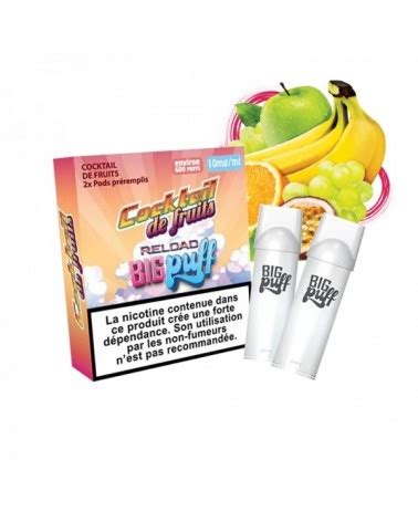 Capsules Cocktail De Fruits Pr Remplies Pour Reload Big Puff Eleciga